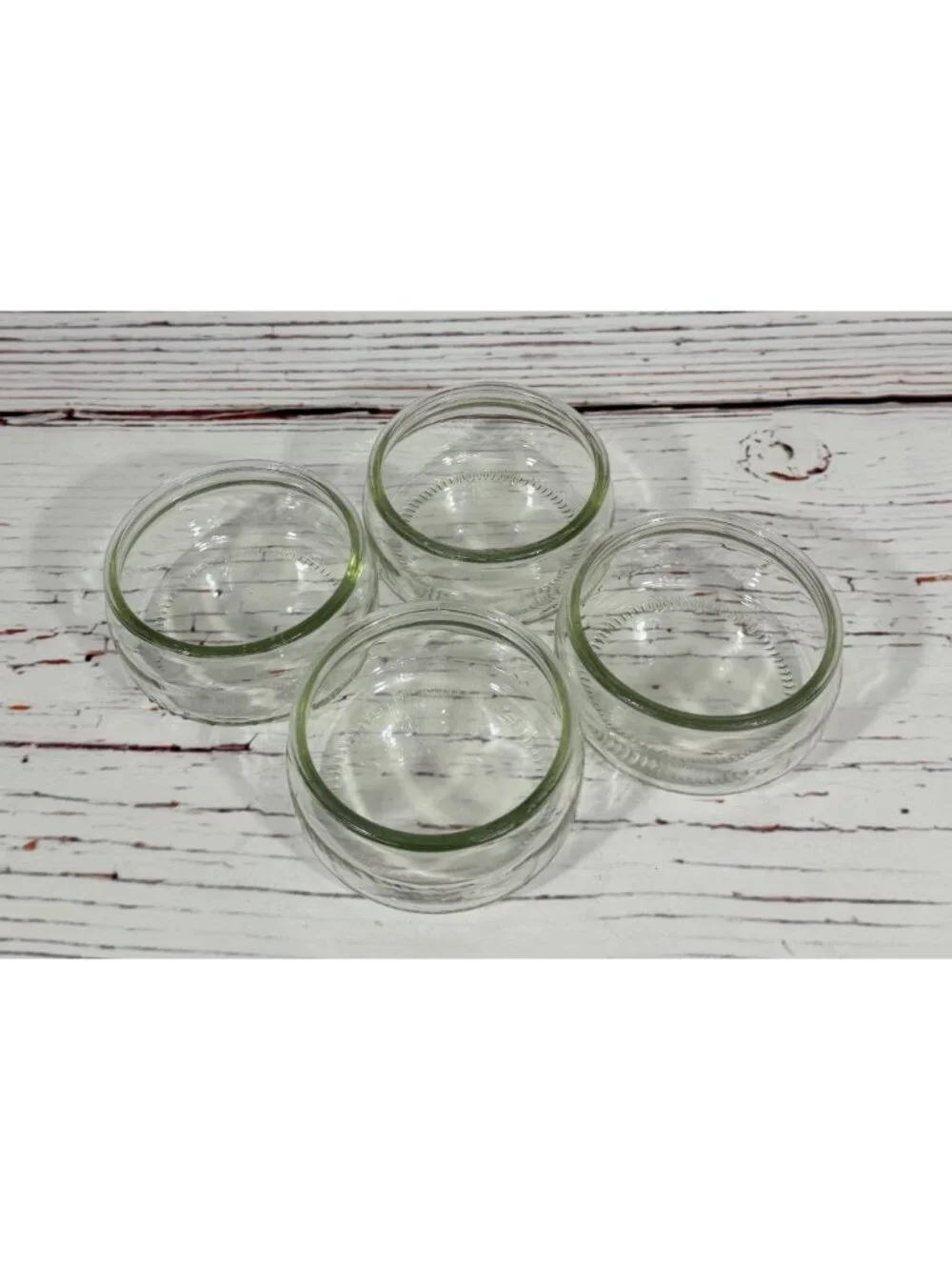 Clear Glass Dessert Ramekins Round Bowls 3.25” Set of 4 Condiments Or Prep Gü